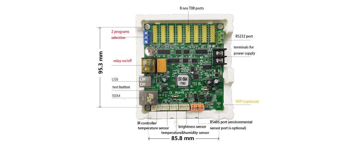 Onbon BX-6M4P6M4-T08(E+RS232+RS485)+wifi LED Controller Card