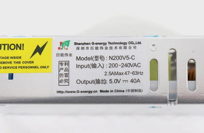 G-energy brand N200V5-C 5V 40A 200W LED screen Power Supply